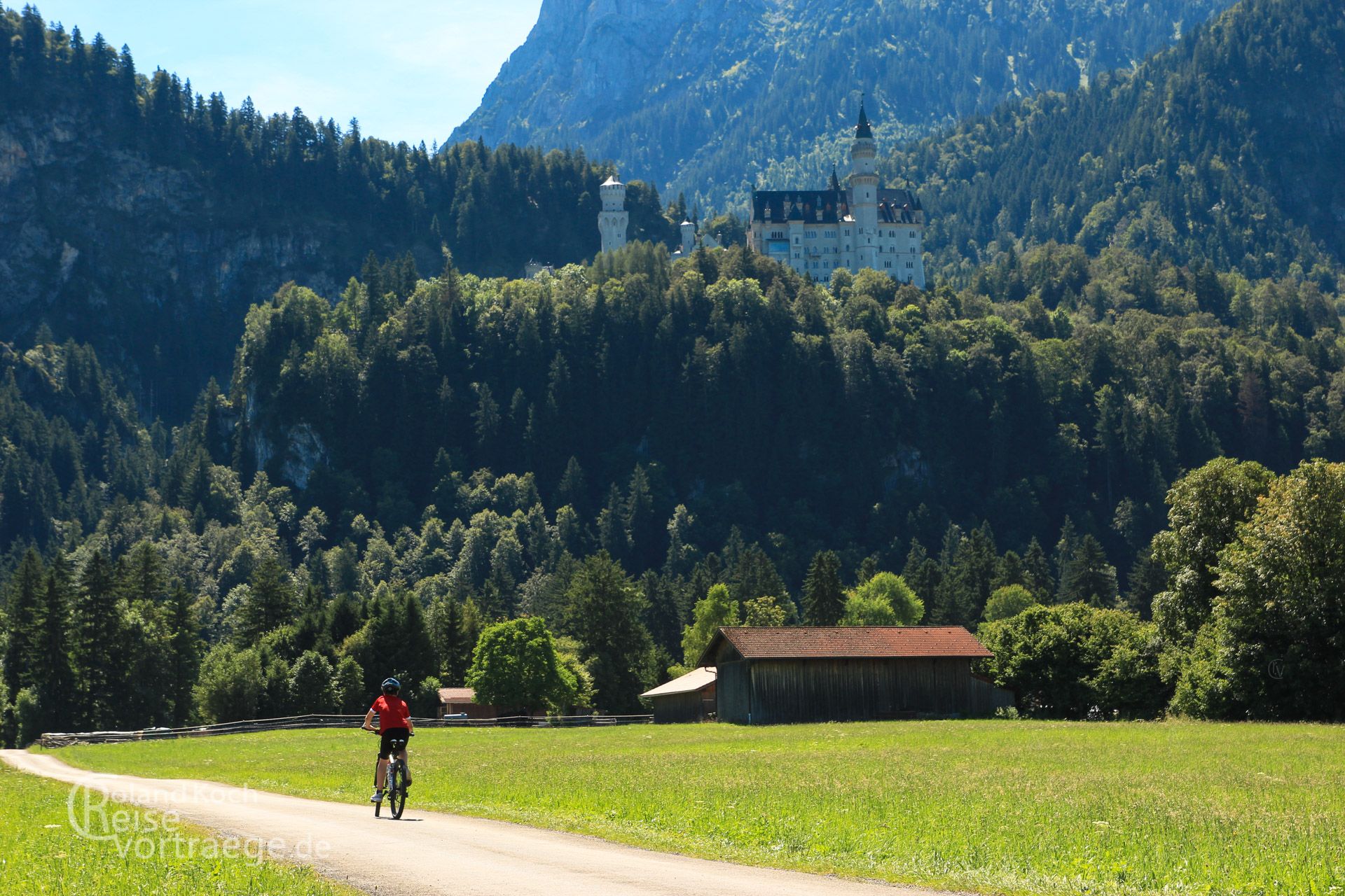 mit Kindern per Rad über die Alpen, Via Claudia Augusta, unterhalb von Schloss Neuschwanstein